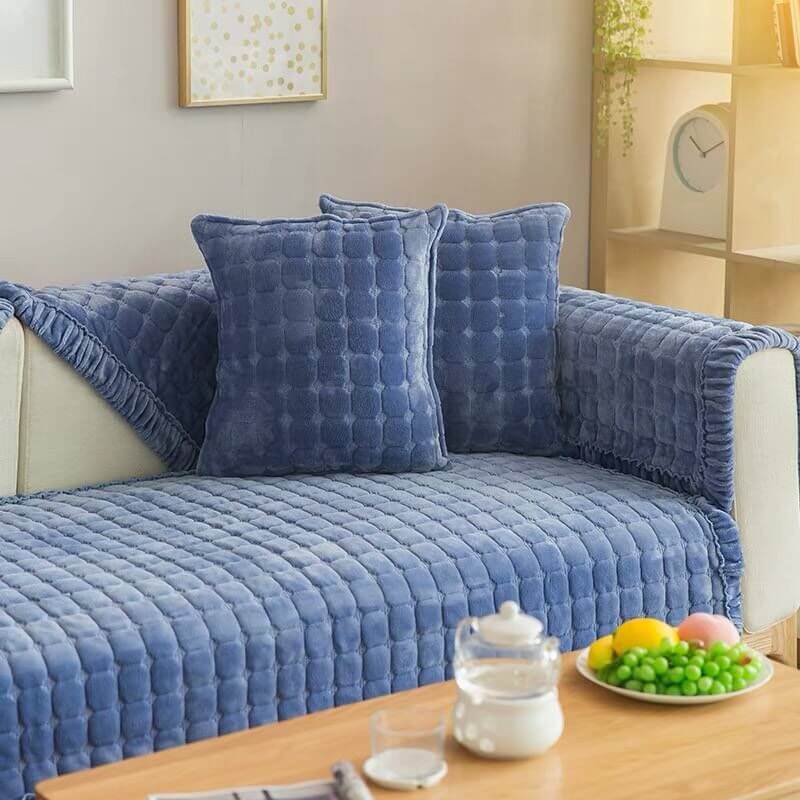 Sectional Couch Cover, Anti-Slip Sofa Slipcover,Comfort Protection Aesthetics Velvet Sofa Covers for 3 Cushion Couch Loveseat Recliner L Shaped Armrest Backrest 