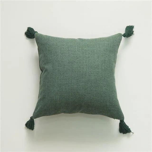 Minimal Linen Cushion Cover with Tassels │ Nordic Home Soft Decorative Pillowcase