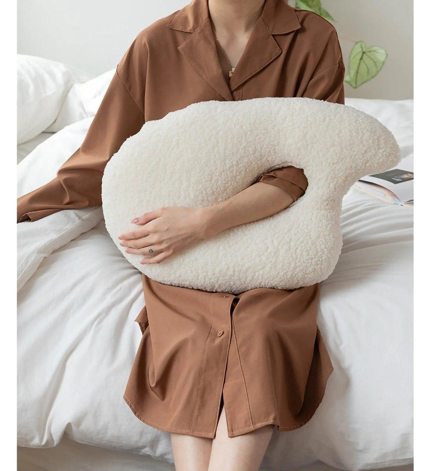 Modern Abstract Throw Pillows │ Neutral Solid Color Wool Decorative Cushion