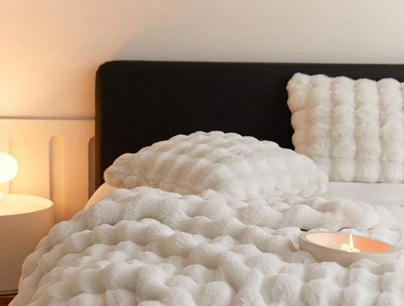 Neutral Luxury Fluffy Fur Throw Pillow │ High-end Warm Comfortable Cushions with pilling│ for Beds Living Room Sofa Home Decor