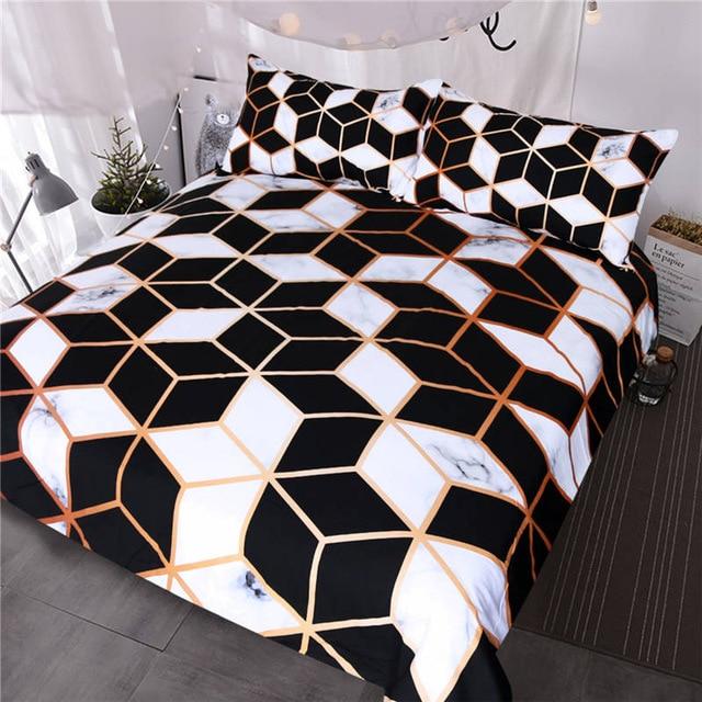Thelittleesse™ Irregular Geometric Printed Bedding Set – Modern 3/4-Piece Abstract Comfort Collection