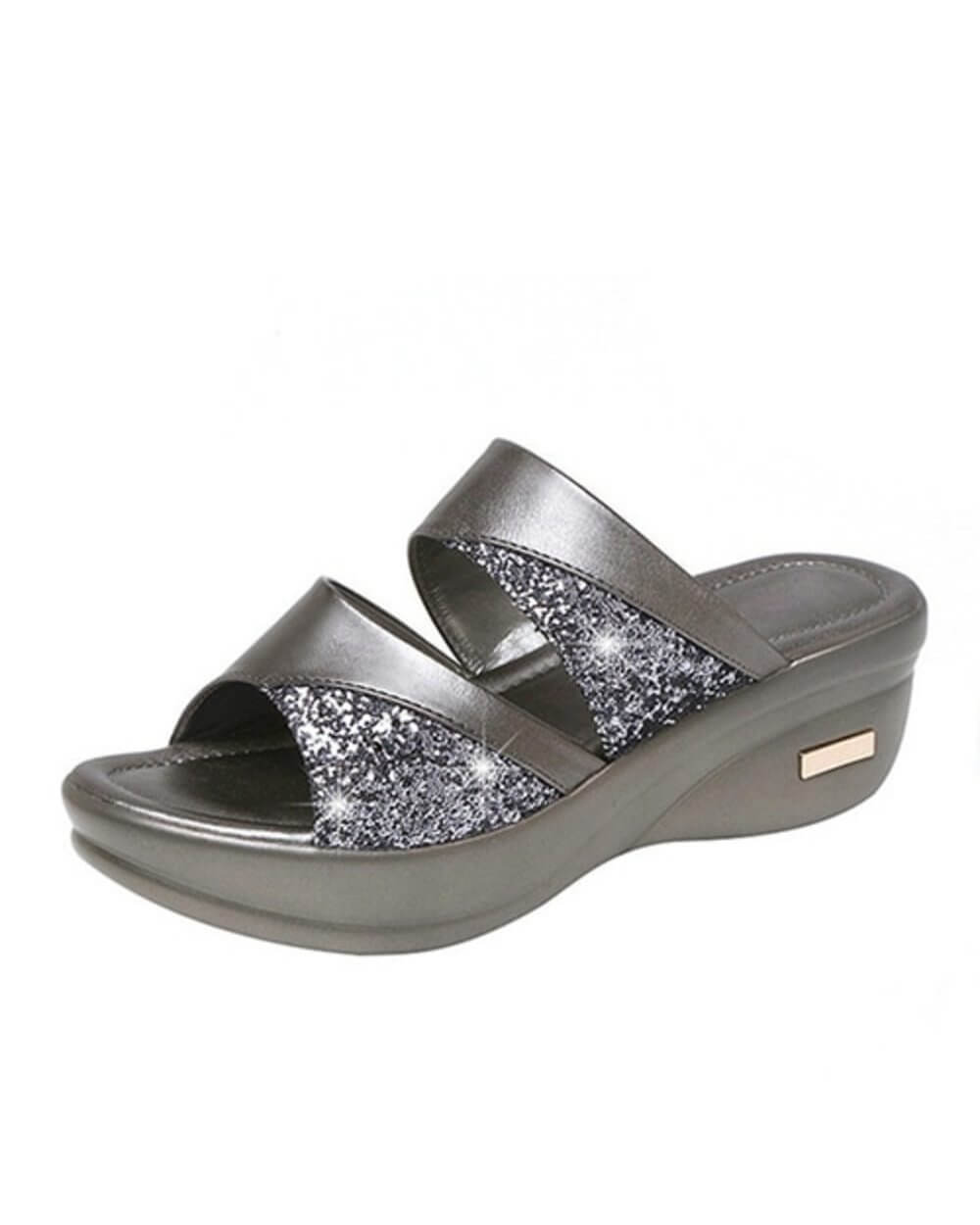 Josefina - Glitter Wedge Orthopedic Sandals - Stylish & Comfortable