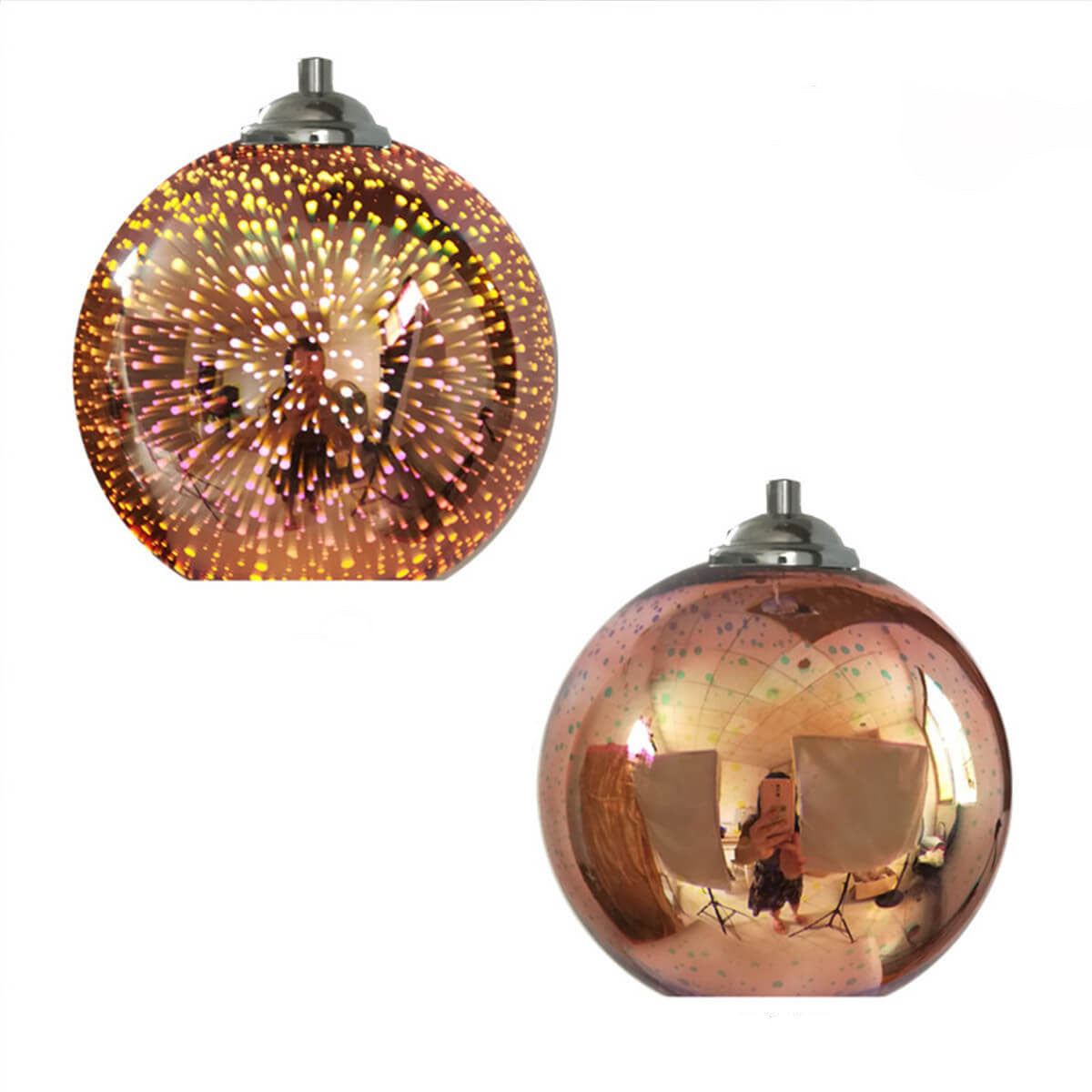Thelittleesse™ 3D Fireworks Glass Pendant Light – Colorful Dome Ceiling Fixture