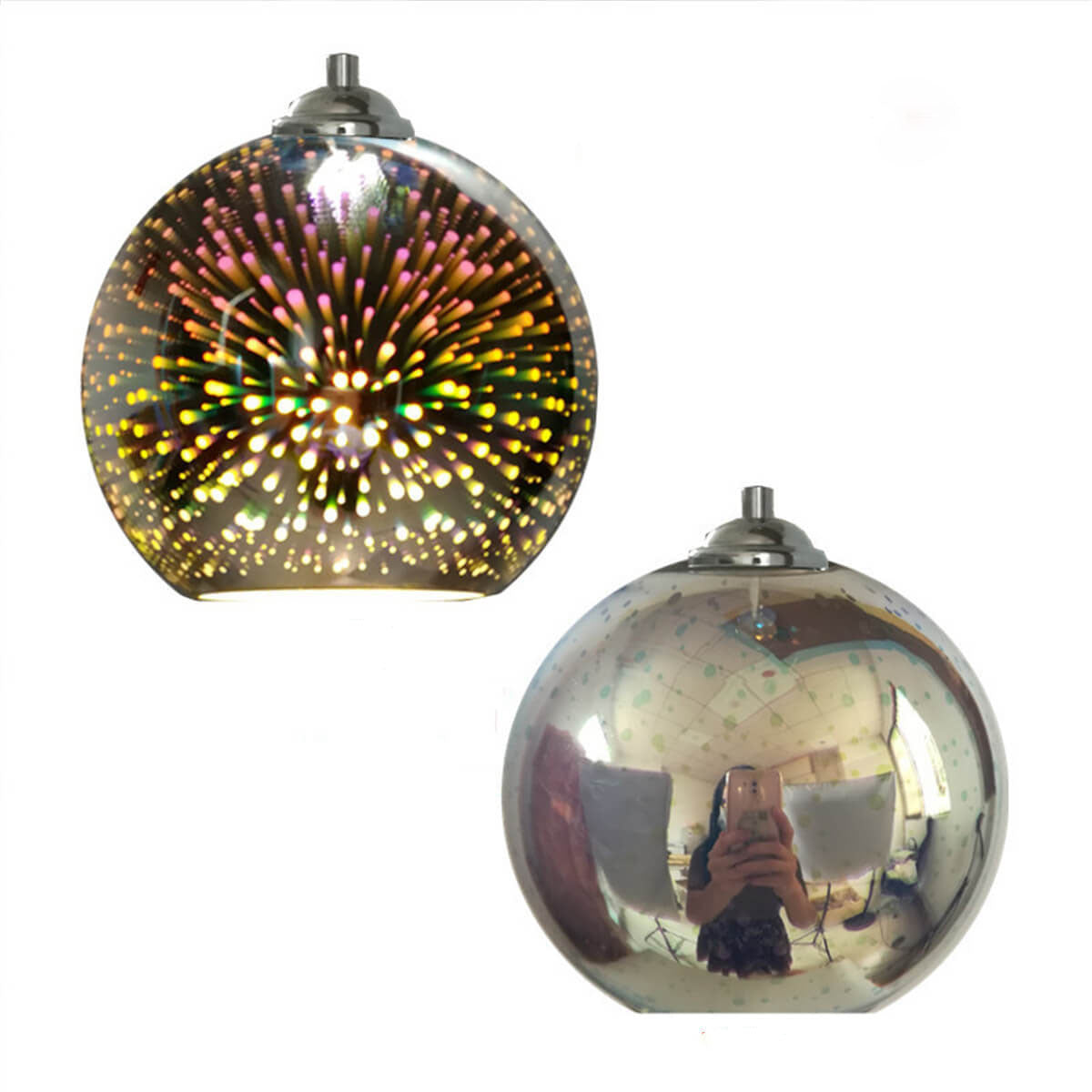 Thelittleesse™ 3D Fireworks Glass Pendant Light – Colorful Dome Ceiling Fixture