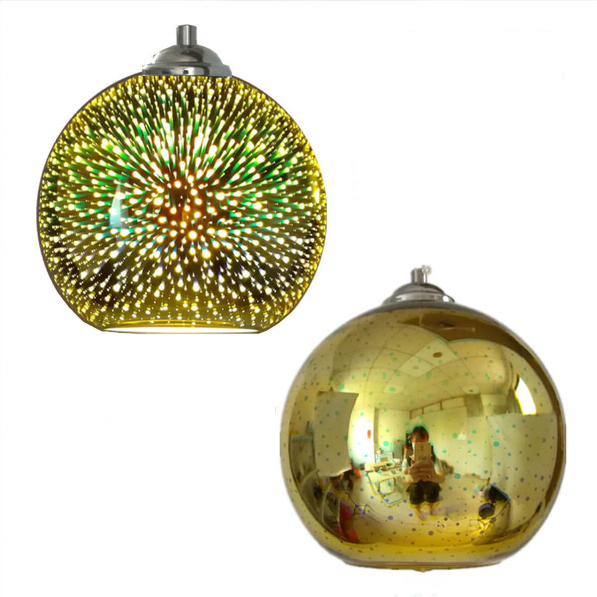 Thelittleesse™ 3D Fireworks Glass Pendant Light – Colorful Dome Ceiling Fixture