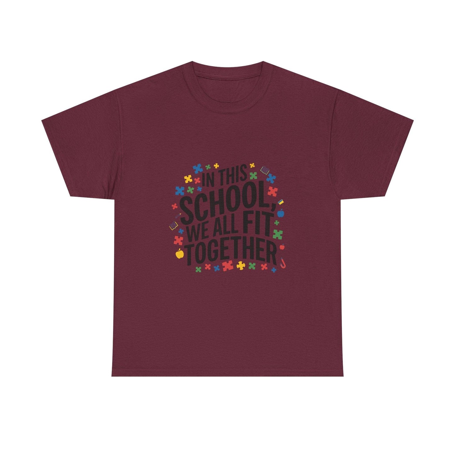 In This School, We All Fit Together" Autism Awareness T-Shirt - Thelittleesse