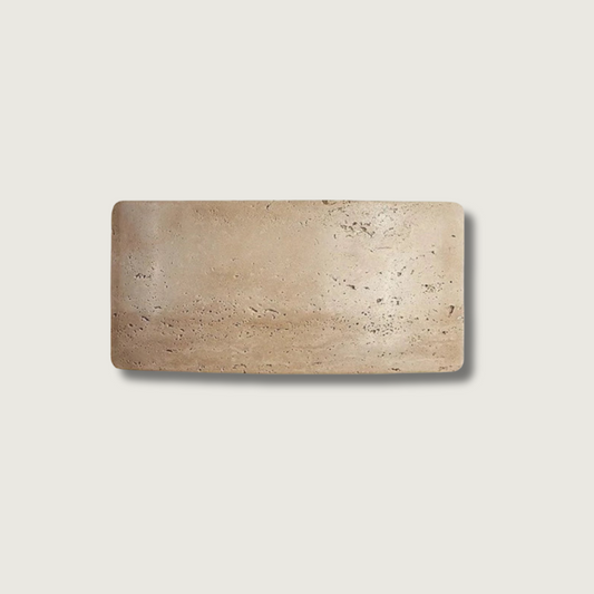 AuraGlow – Contemporary Wall Light Featuring Travertine and Glass