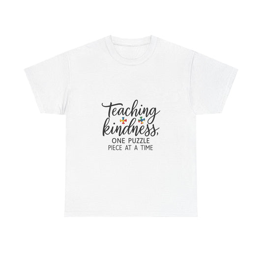Teaching Kindness Autism Awareness T-Shirt – One Puzzle Piece at a Time - Thelittleesse