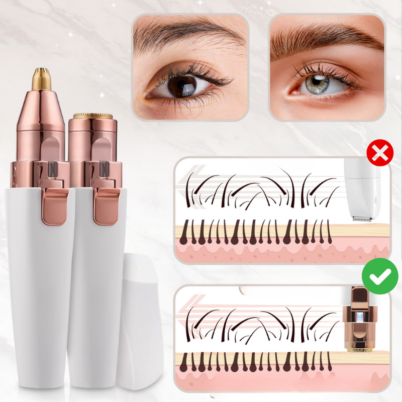 FlawlessBrow - Dual Trimmer for Brows & Face in White Design