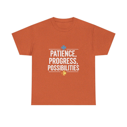 Patience, Progress, Possibilities Autism Awareness T-Shirt – Inspirational Puzzle Piece Design - Thelittleesse