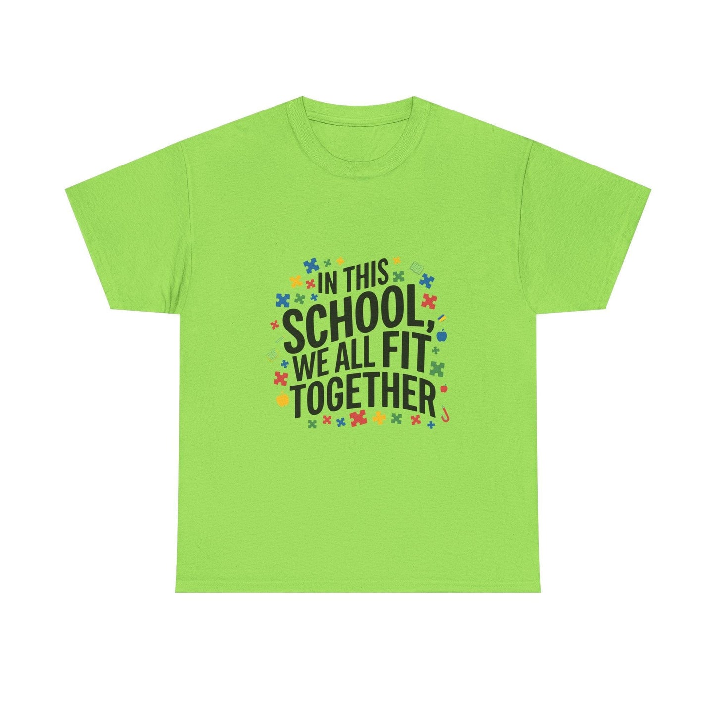 In This School, We All Fit Together" Autism Awareness T-Shirt - Thelittleesse