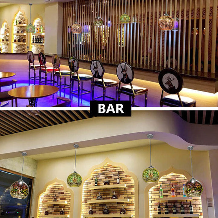 Thelittleesse™ 3D Fireworks Glass Pendant Light – Colorful Dome Ceiling Fixture