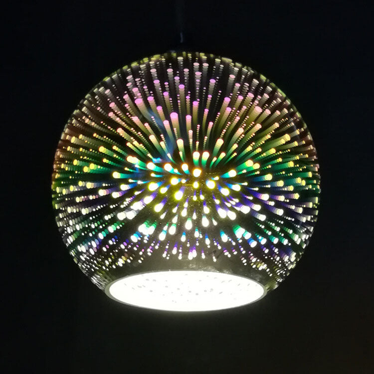 Thelittleesse™ 3D Fireworks Glass Pendant Light – Colorful Dome Ceiling Fixture