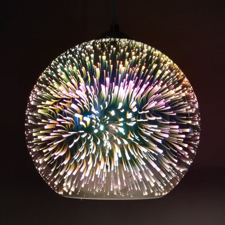 Thelittleesse™ 3D Fireworks Glass Pendant Light – Colorful Dome Ceiling Fixture