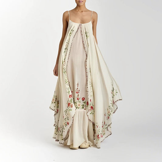 Elegant Layered Maxi Dress for Women, Sleeveless Long Dress