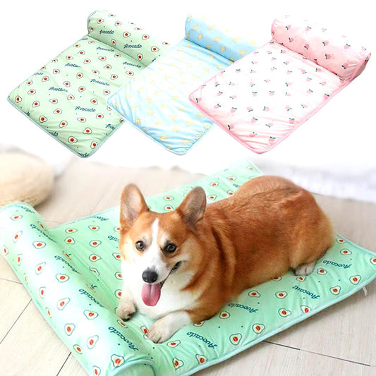 Dog Cooling Mat with Bolster Pillow