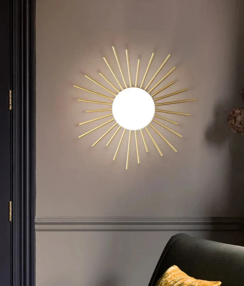 HaloBeam – Elegant Glass and Iron Wall Lamp for Classic Touch