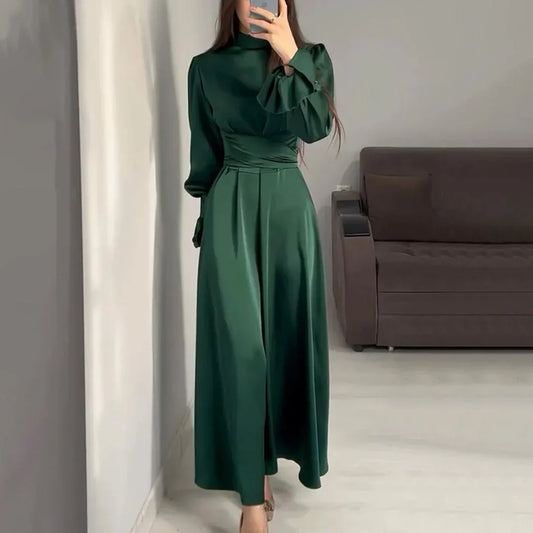 Lightweight Long Sleeve Maxi Dress for Women, Elegant Style