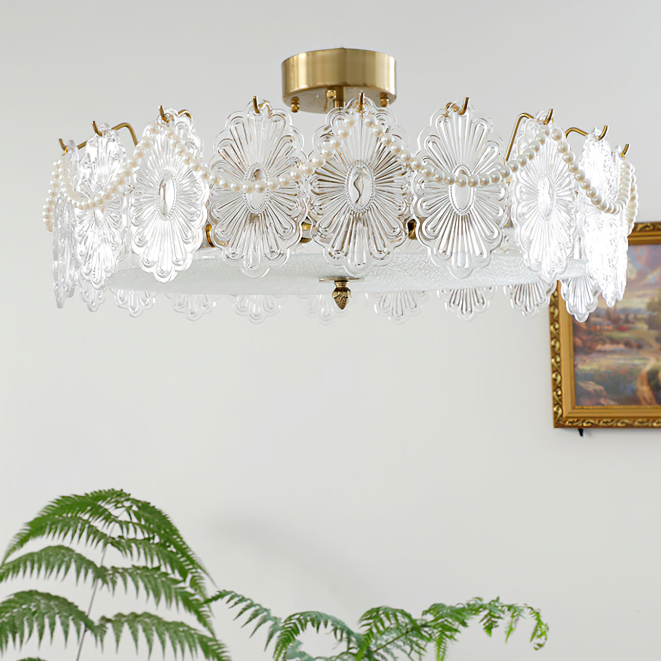 LuxeLamina - Ceiling Lamp with Clear Glass and Cozy Glow