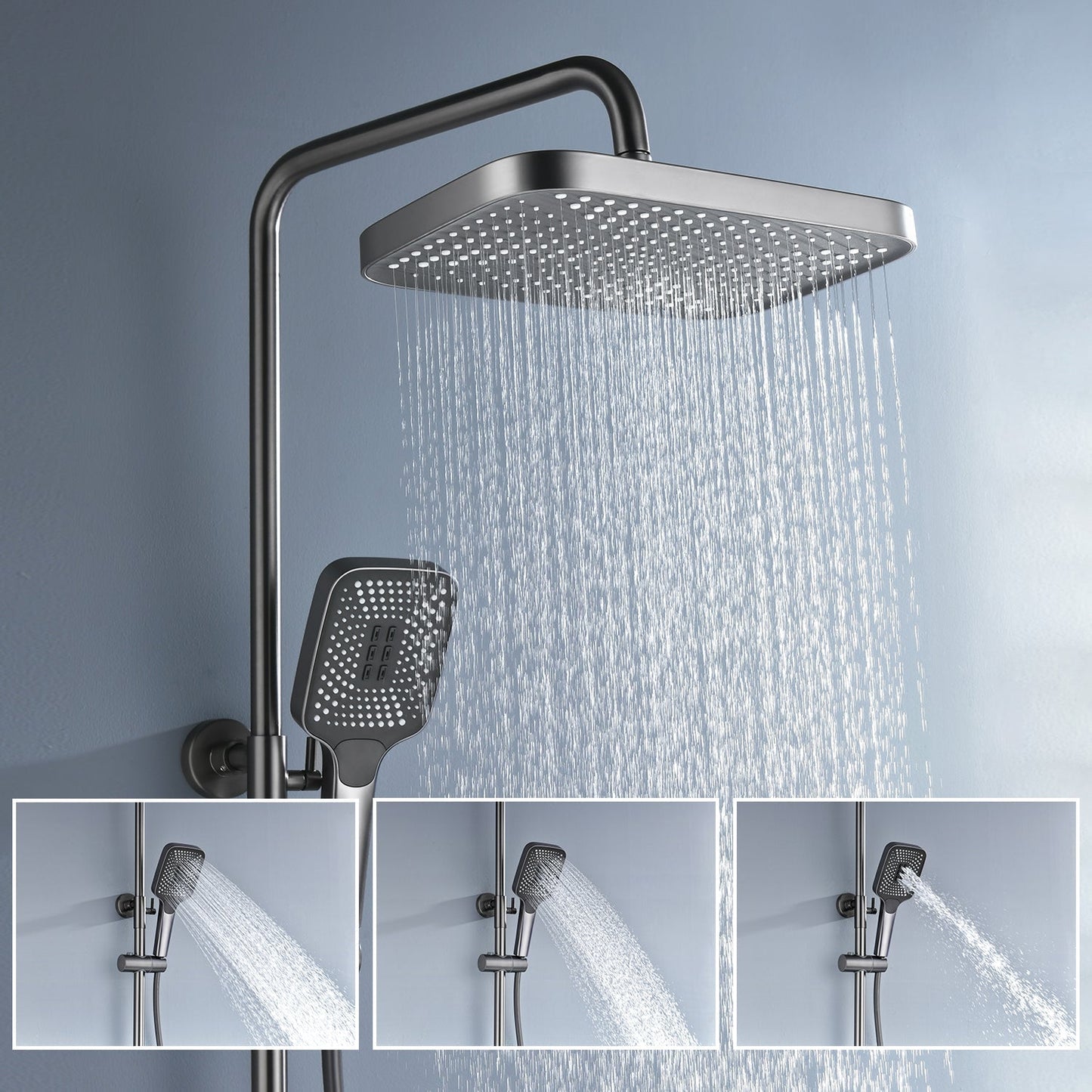 Advanced Thermostatic Shower System with 4 Mode Water Outlet Options