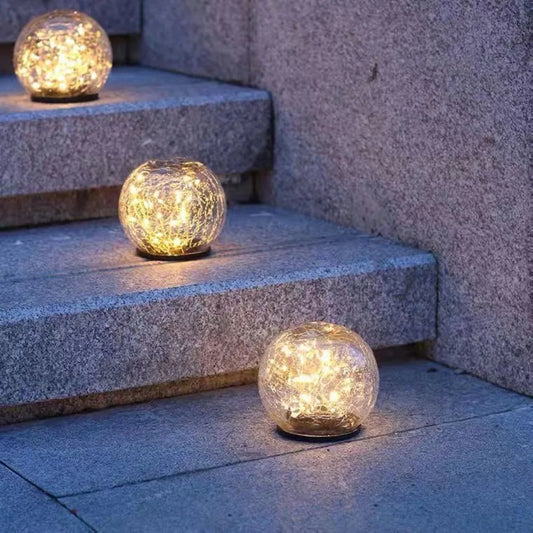 Elegant Solar Garden Lamp - Automatic Outdoor Lights with Crystal Design