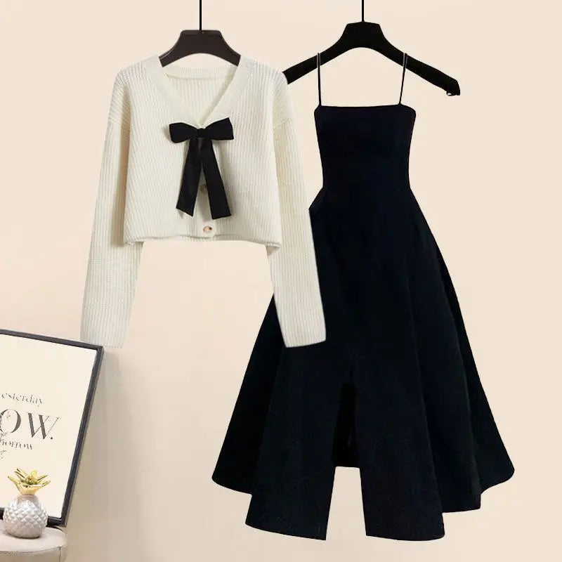 Aveline Autumn & Winter Chic: Sweater & Strap Skirt Set