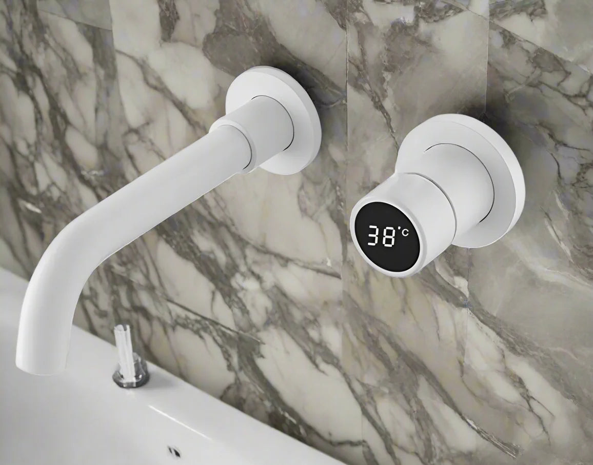 Ferond Black Brass Digital Display Bathroom Faucet – Dual-Control Cold & Hot Basin Faucet