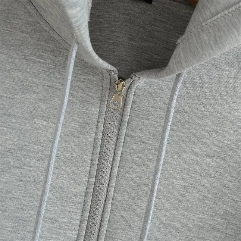 Leila Women's Oversized Zip-Up Jacket | Winter High Street Style Hoodie | Double Pockets Casual Outerwear