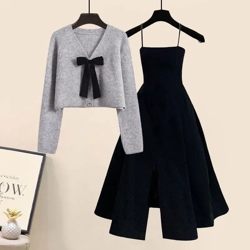 Aveline Autumn & Winter Chic: Sweater & Strap Skirt Set