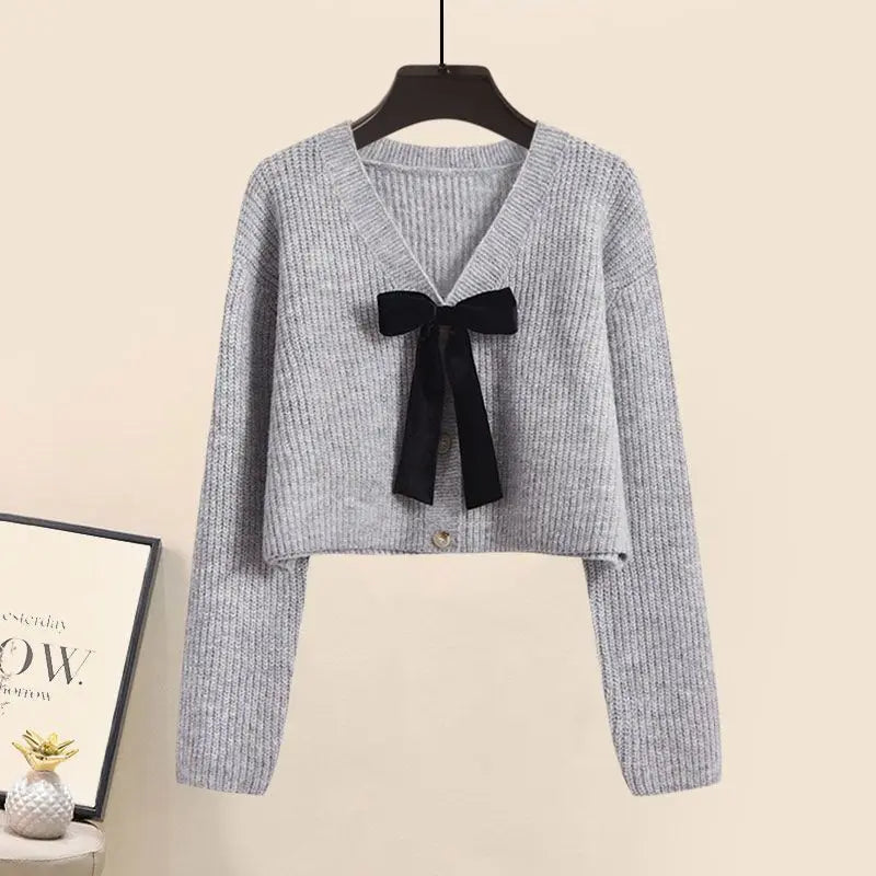 Aveline Autumn & Winter Chic: Sweater & Strap Skirt Set