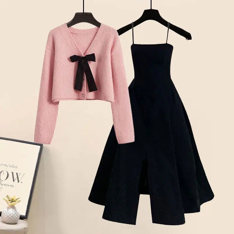 Aveline Autumn & Winter Chic: Sweater & Strap Skirt Set