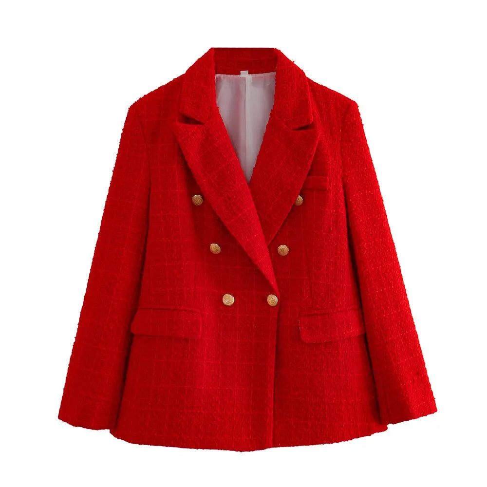Isabella's Luxe Layer: Women's Vintage Woolen Blazer