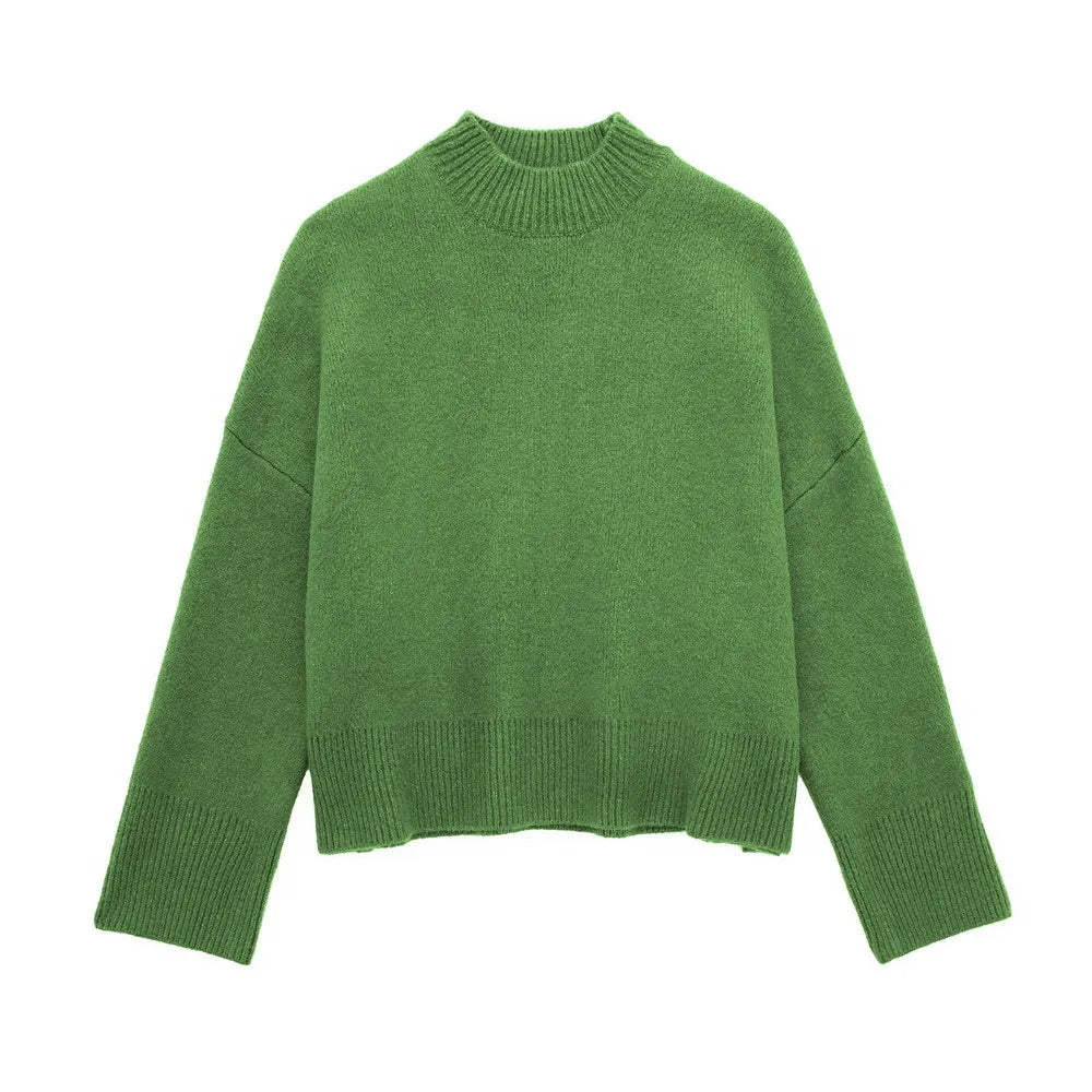 Thamara's Chic Autumn Skirt Set - Cozy Long Sleeve Sweater & A-Line Mini