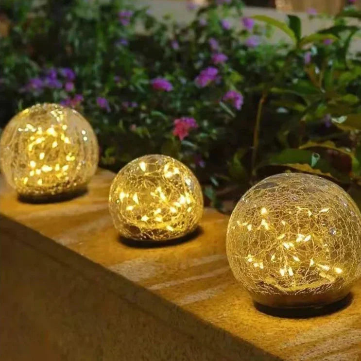 Elegant Solar Garden Lamp - Automatic Outdoor Lights with Crystal Design