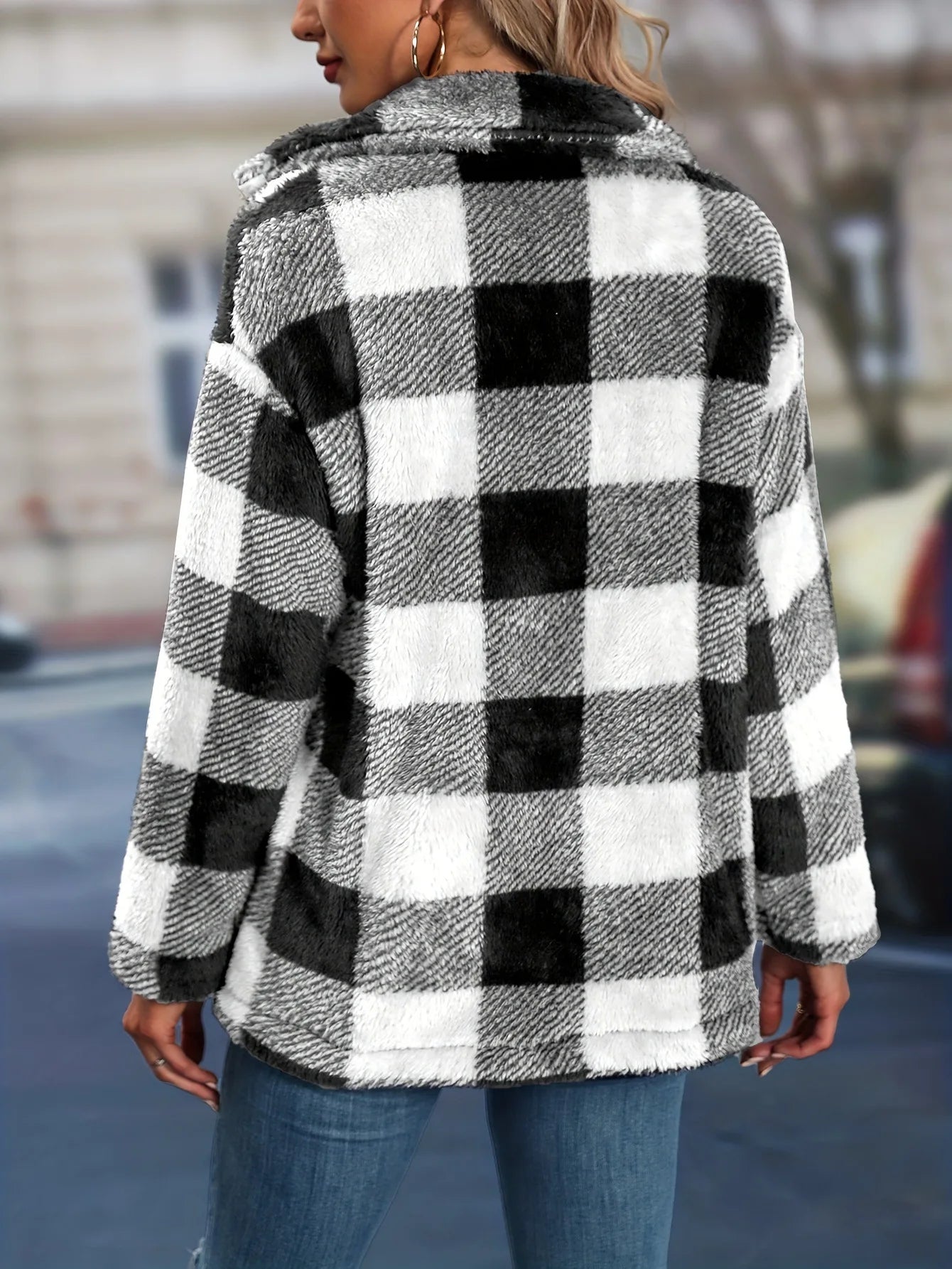 Luna Women's Plaid Lapel Coat/Jacket