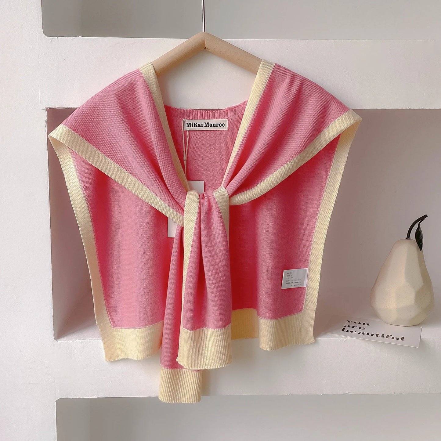 Dianne's Spring & Autumn Knitted Striped Shawl – Luxe Warmth for Office Elegance
