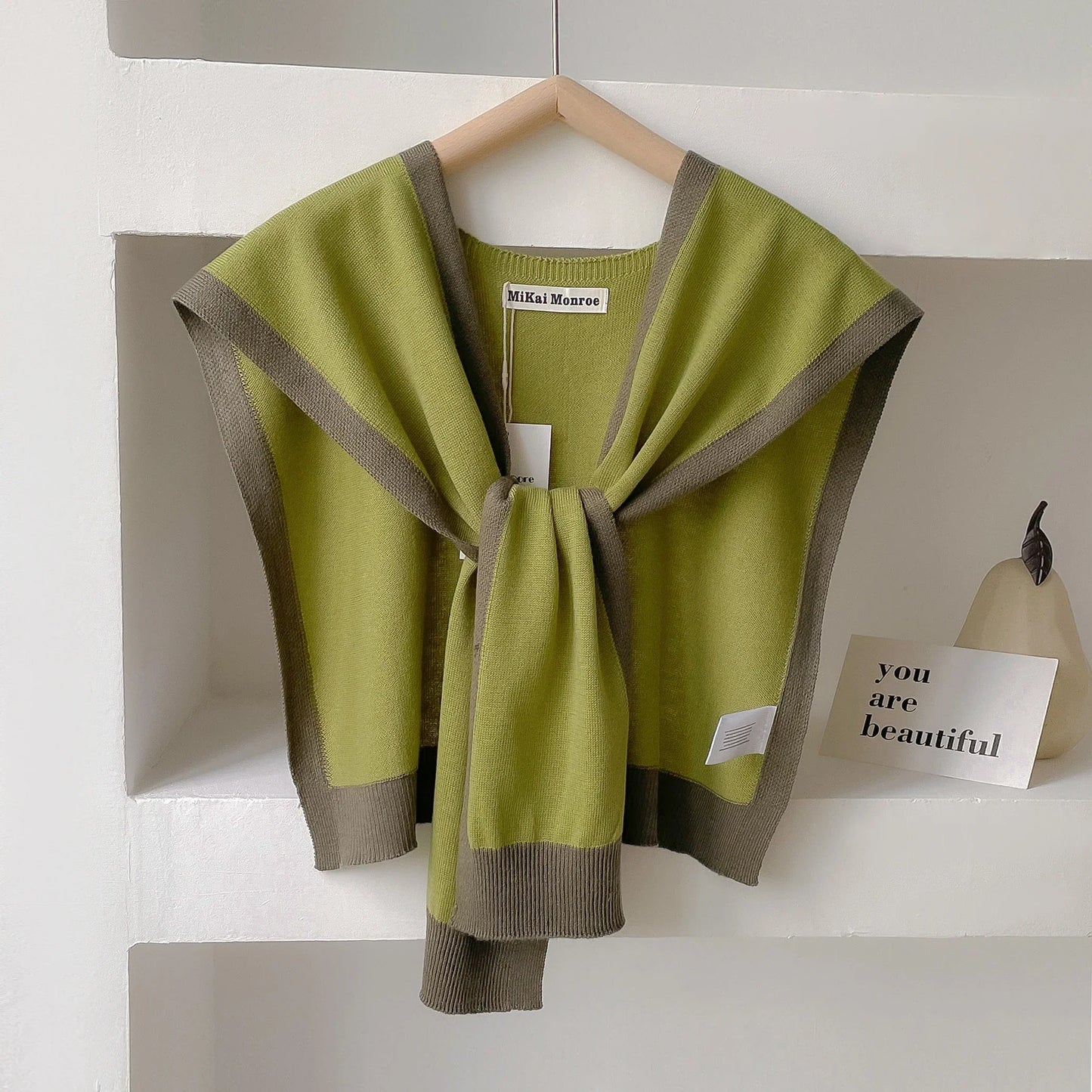 Dianne's Spring & Autumn Knitted Striped Shawl – Luxe Warmth for Office Elegance