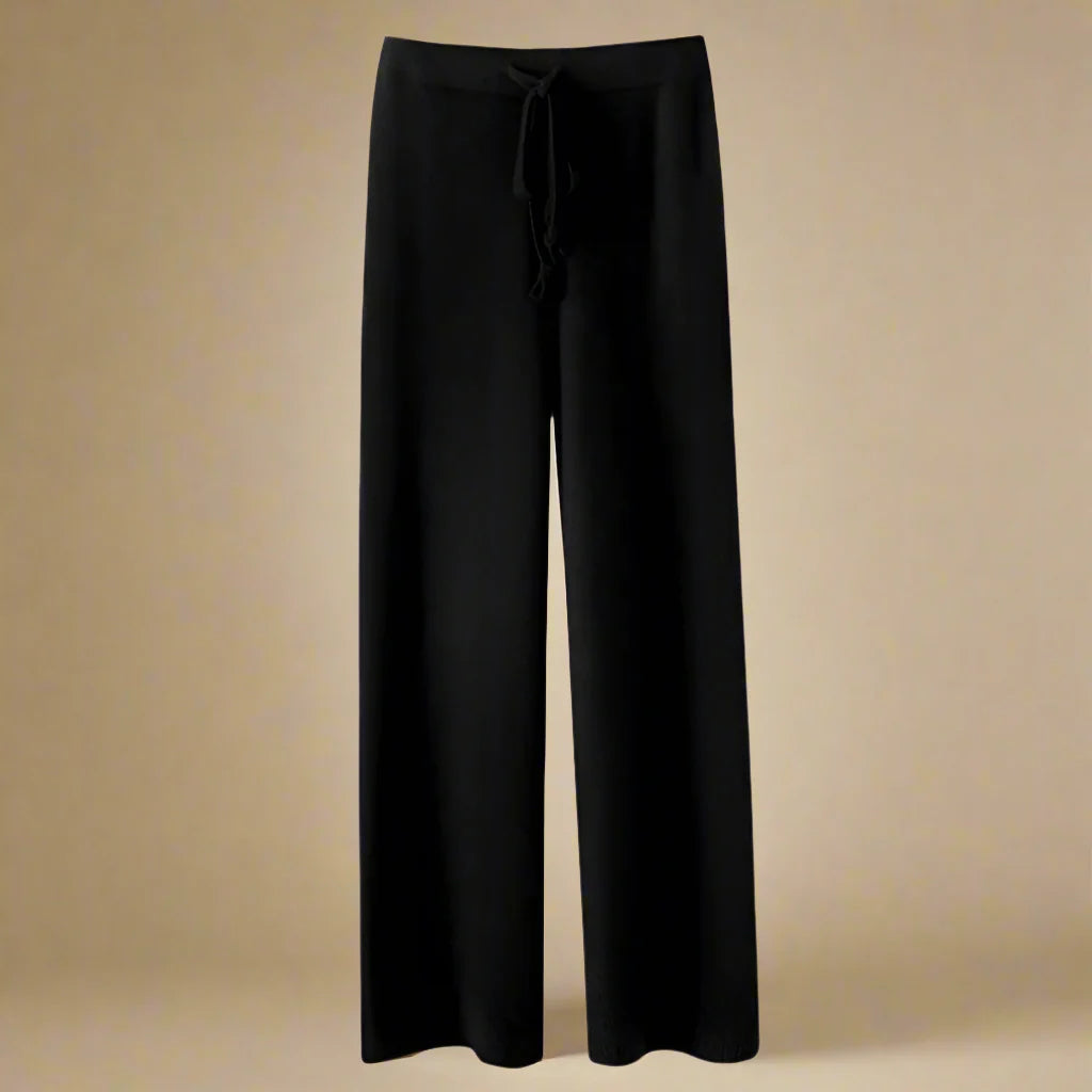 Mila High-Waisted Wool Knit Wide-Leg Pants – Chic & Cozy Autumn/Winter Style