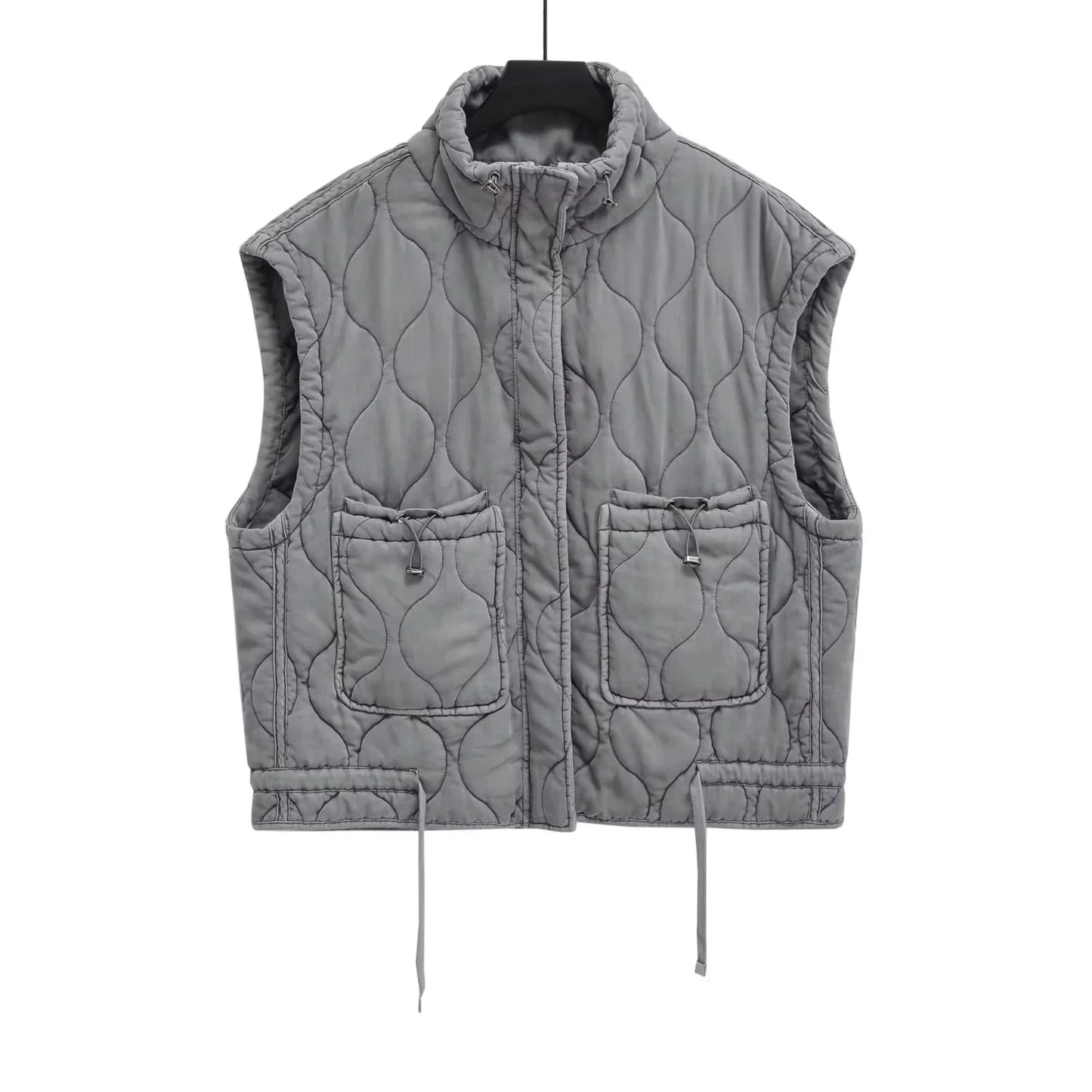 Mia Women's Lightweight Sleeveless Jacket Vest – Autumn Winter Casual with Pocket Detail