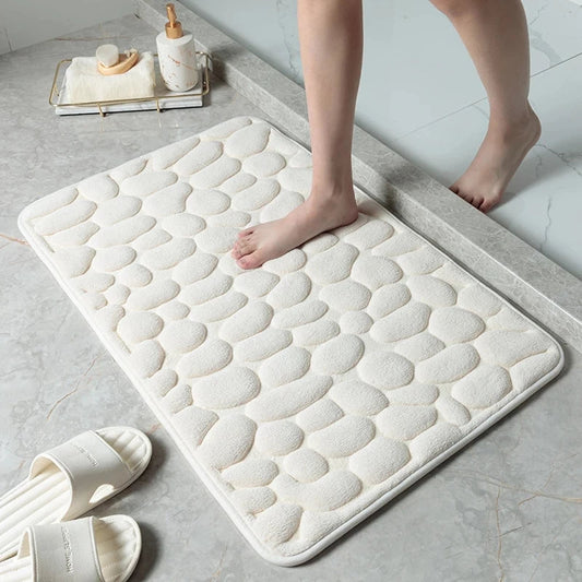 Cobblestone Embossed Non-Slip Bath Mat for Bathroom