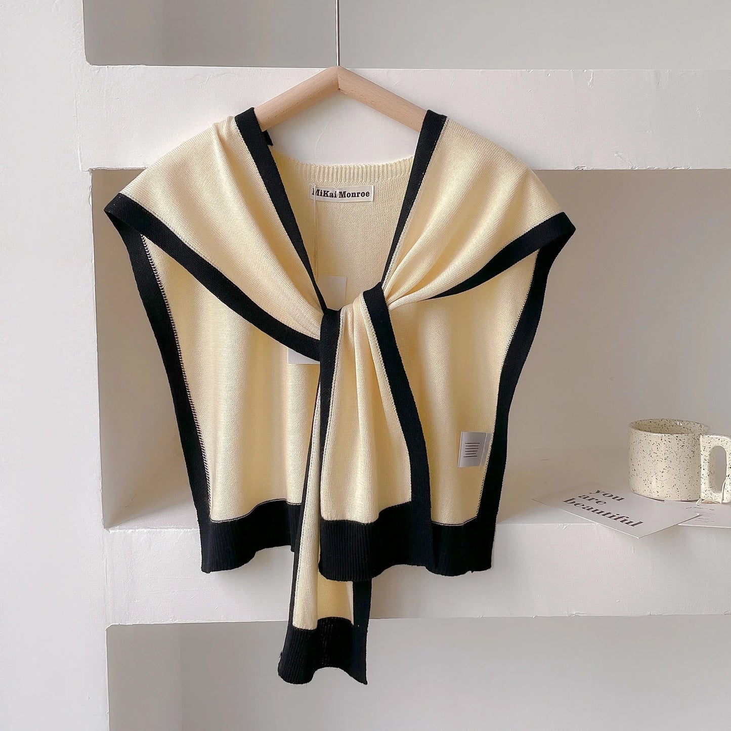 Dianne's Spring & Autumn Knitted Striped Shawl – Luxe Warmth for Office Elegance