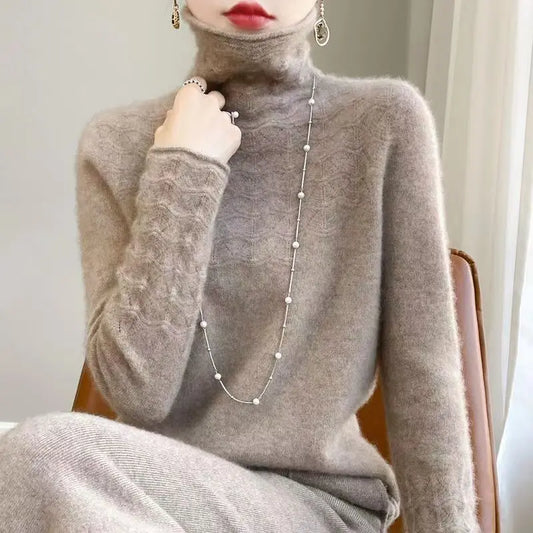 Women's Merino 100% Wool Turtleneck Sweater