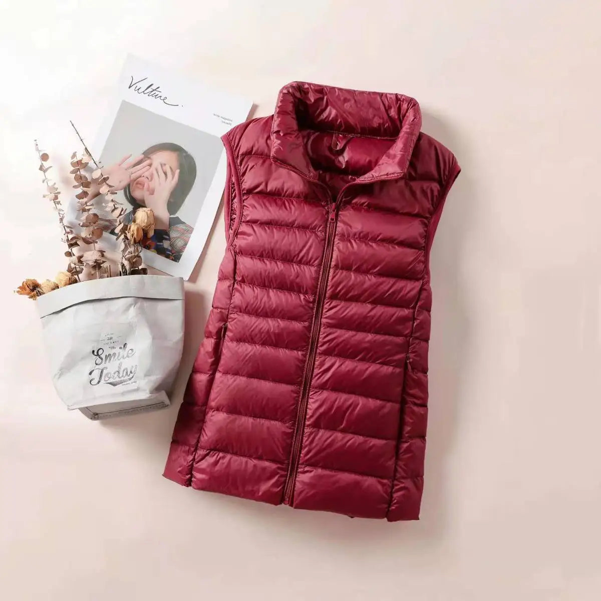 Claire: Women's Down Vest - Slim Sleeveless Jacket, Portable Windproof Waistcoat