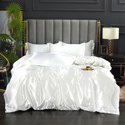 Thelittleesse™ Silk Satin Bedding Set – Ultra-Luxury 4-Piece Smooth Polyester Satin for Elegant Comfort