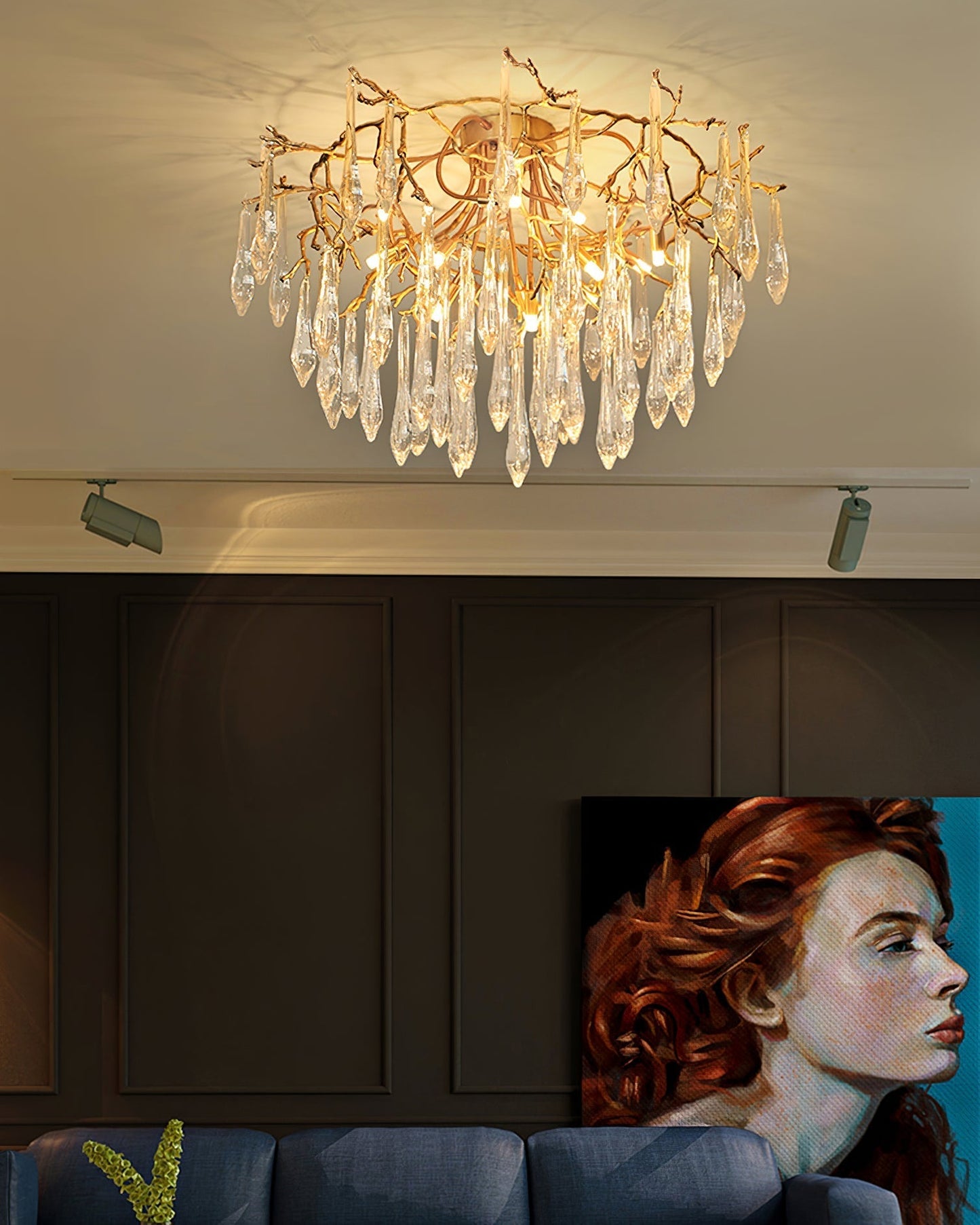 CrystalGlow - Ceiling Lamp with Radiant Droplet Crystals