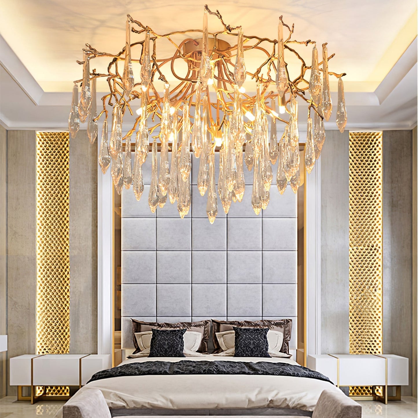 CrystalGlow - Ceiling Lamp with Radiant Droplet Crystals
