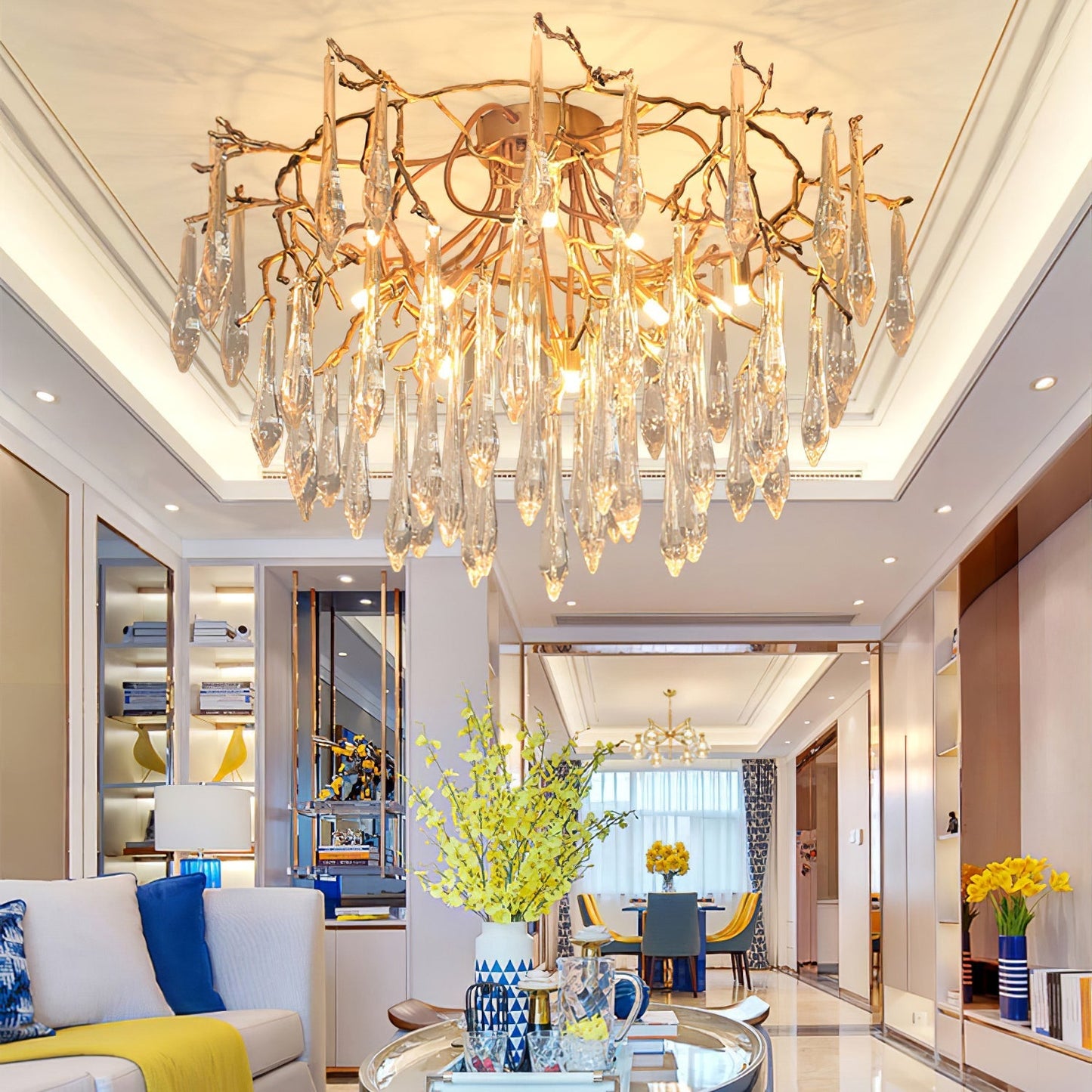 CrystalGlow - Ceiling Lamp with Radiant Droplet Crystals
