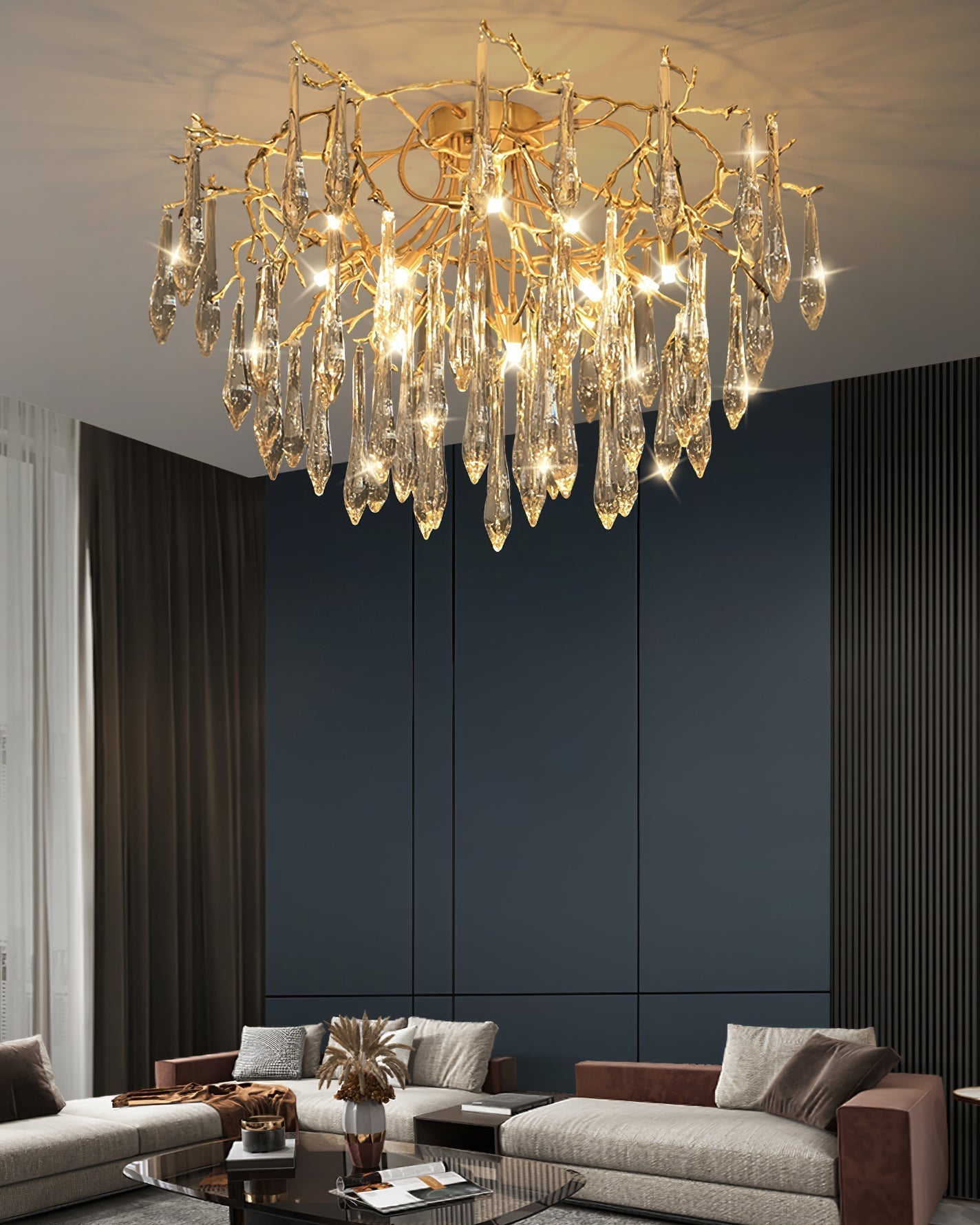 CrystalGlow - Ceiling Lamp with Radiant Droplet Crystals