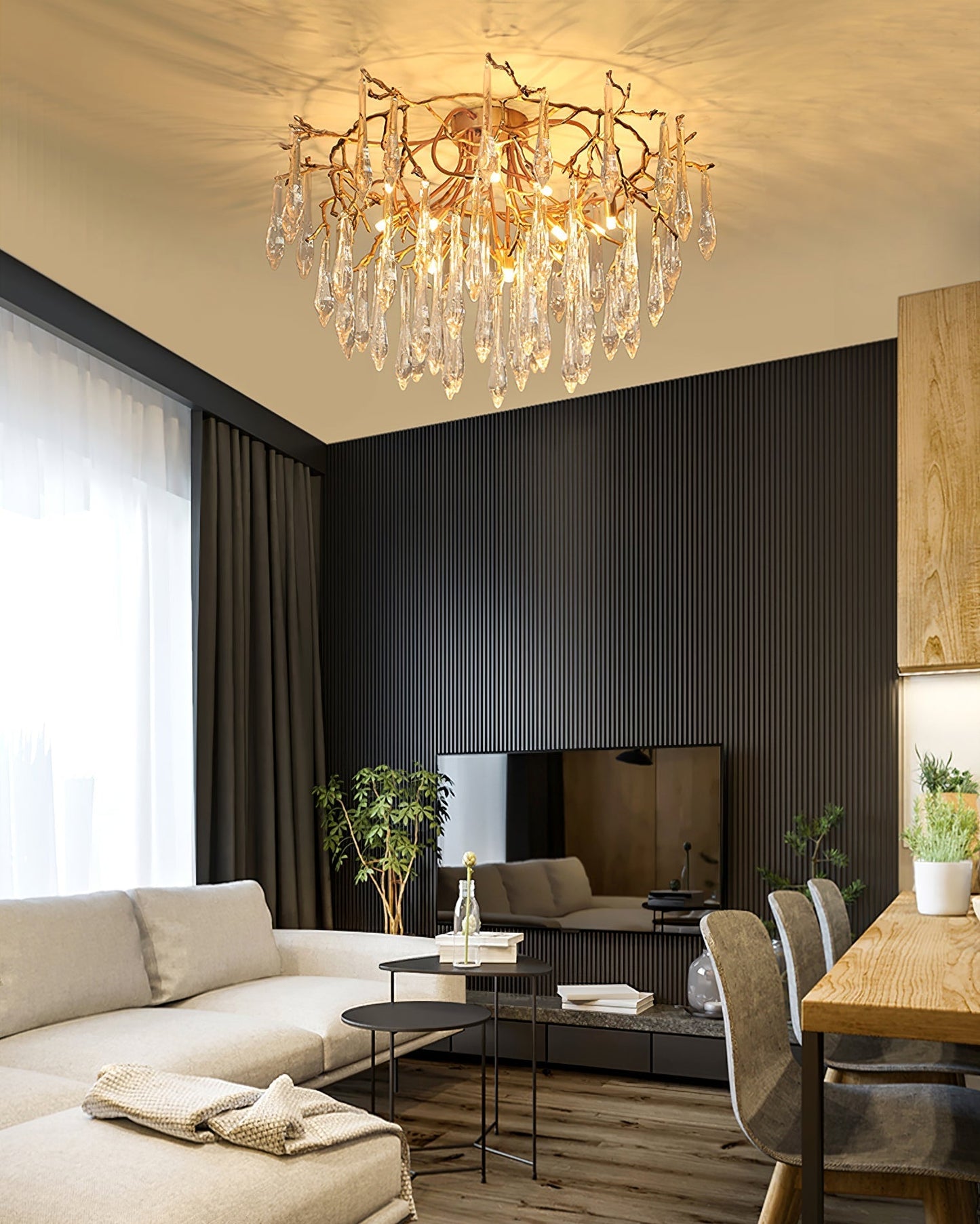 CrystalGlow - Ceiling Lamp with Radiant Droplet Crystals
