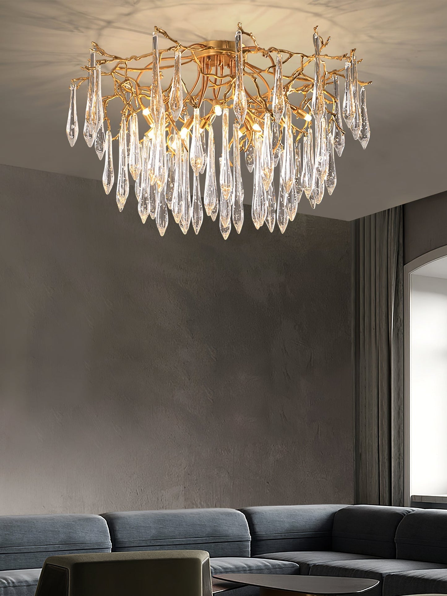 CrystalGlow - Ceiling Lamp with Radiant Droplet Crystals